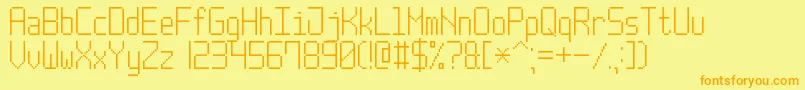 PostPixel7 Font – Orange Fonts on Yellow Background