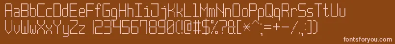 Czcionka PostPixel7 – różowe czcionki na brązowym tle