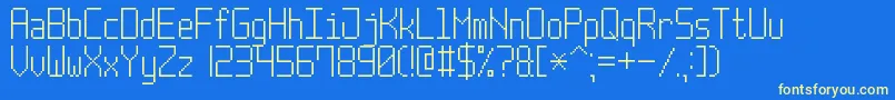 PostPixel7 Font – Yellow Fonts on Blue Background