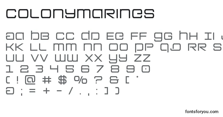 Schriftart Colonymarines – Alphabet, Zahlen, spezielle Symbole
