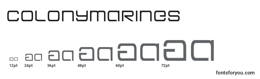 Размеры шрифта Colonymarines