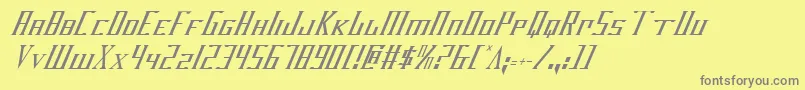 フォントDarkwindCondensedItalic – 黄色の背景に灰色の文字