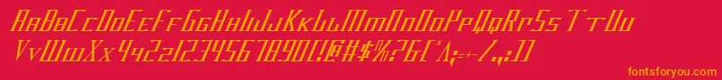 DarkwindCondensedItalic Font – Orange Fonts on Red Background