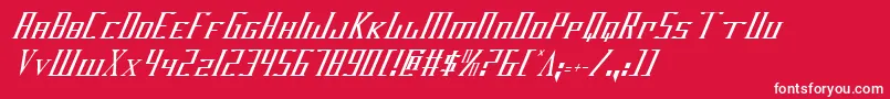 DarkwindCondensedItalic Font – White Fonts on Red Background