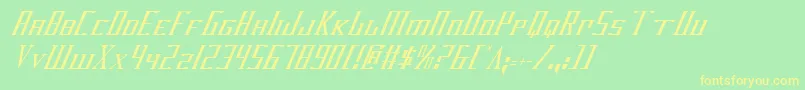 フォントDarkwindCondensedItalic – 黄色の文字が緑の背景にあります