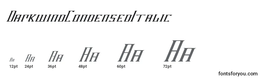 DarkwindCondensedItalic Font Sizes