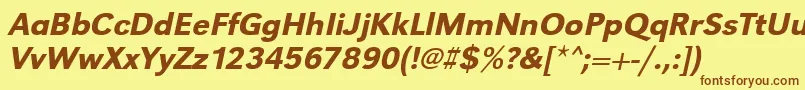 UrwgrotesktmedOblique Font – Brown Fonts on Yellow Background