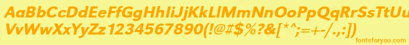 UrwgrotesktmedOblique Font – Orange Fonts on Yellow Background