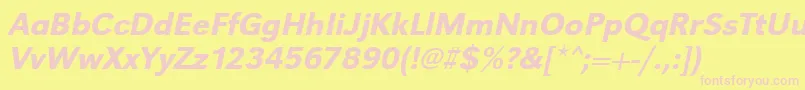 UrwgrotesktmedOblique Font – Pink Fonts on Yellow Background