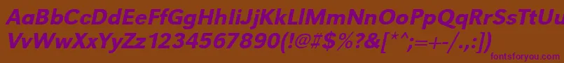 UrwgrotesktmedOblique Font – Purple Fonts on Brown Background