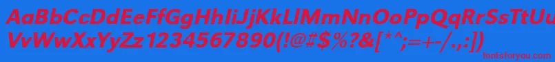 UrwgrotesktmedOblique Font – Red Fonts on Blue Background