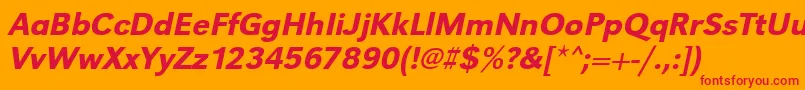 UrwgrotesktmedOblique Font – Red Fonts on Orange Background