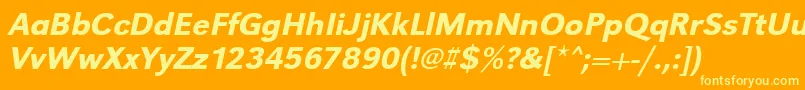 UrwgrotesktmedOblique Font – Yellow Fonts on Orange Background