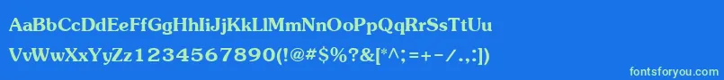JasmineupcBold Font – Green Fonts on Blue Background