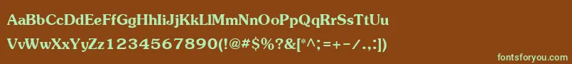 JasmineupcBold-fontti – vihreät fontit ruskealla taustalla