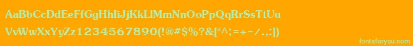 JasmineupcBold Font – Green Fonts on Orange Background