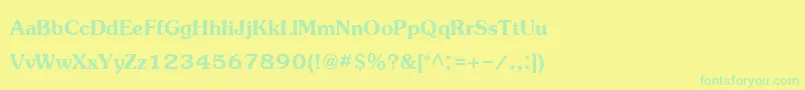 JasmineupcBold Font – Green Fonts on Yellow Background