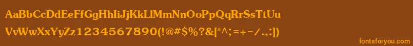 JasmineupcBold-fontti – oranssit fontit ruskealla taustalla