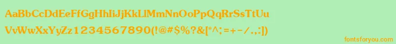 JasmineupcBold-fontti – oranssit fontit vihreällä taustalla