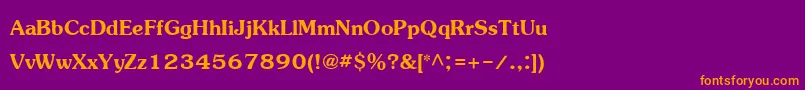 JasmineupcBold-fontti – oranssit fontit violetilla taustalla