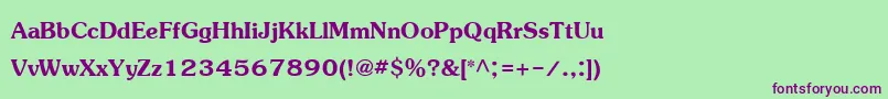 JasmineupcBold-fontti – violetit fontit vihreällä taustalla