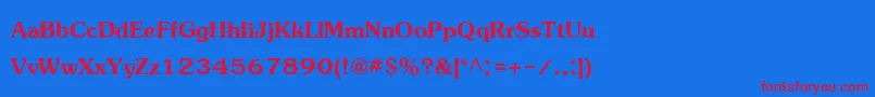 JasmineupcBold-fontti – punaiset fontit sinisellä taustalla