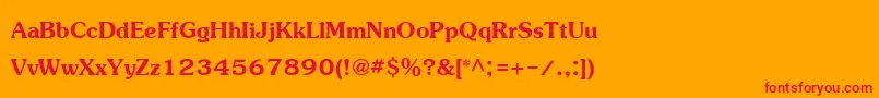 JasmineupcBold Font – Red Fonts on Orange Background