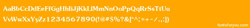 JasmineupcBold-fontti – valkoiset fontit oranssilla taustalla