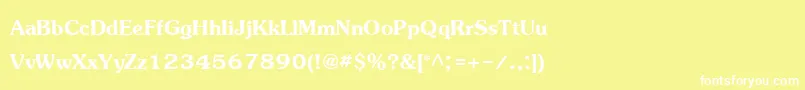 JasmineupcBold-fontti – valkoiset fontit keltaisella taustalla