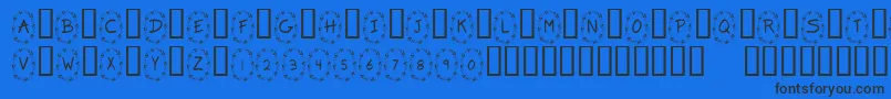 KrClover Font – Black Fonts on Blue Background