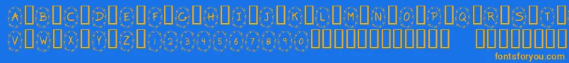 Шрифт KrClover – оранжевые шрифты на синем фоне