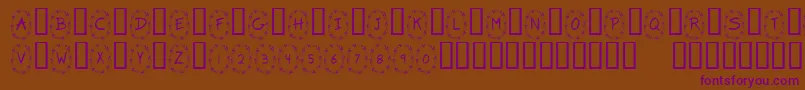 KrClover-Schriftart – Violette Schriften auf braunem Hintergrund