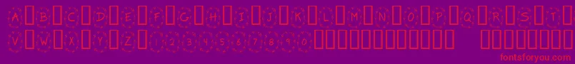 KrClover-Schriftart – Rote Schriften auf violettem Hintergrund