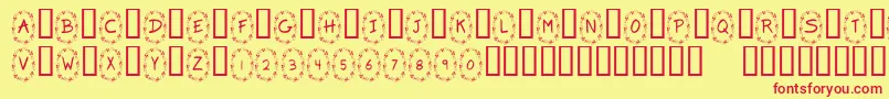 KrClover Font – Red Fonts on Yellow Background