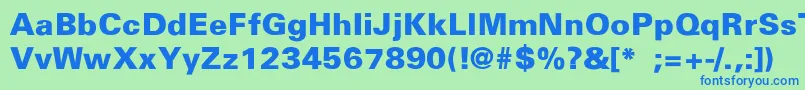 InsularBlackThin Font – Blue Fonts on Green Background
