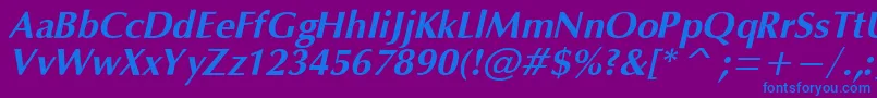 OpiumBoldItalic Font – Blue Fonts on Purple Background