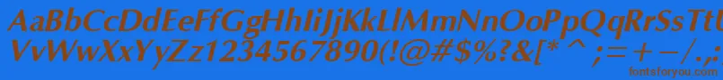 OpiumBoldItalic Font – Brown Fonts on Blue Background