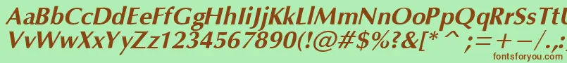 Czcionka OpiumBoldItalic – brązowe czcionki na zielonym tle