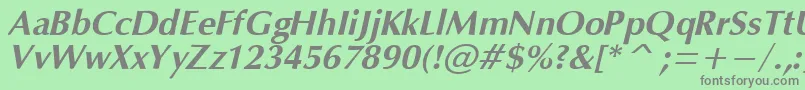 フォントOpiumBoldItalic – 緑の背景に灰色の文字