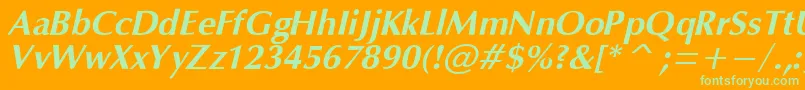 OpiumBoldItalic Font – Green Fonts on Orange Background