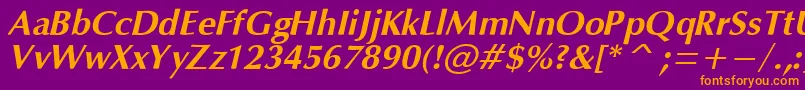 OpiumBoldItalic Font – Orange Fonts on Purple Background