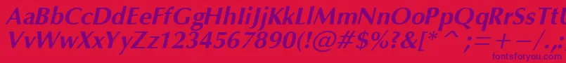 OpiumBoldItalic Font – Purple Fonts on Red Background