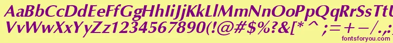 OpiumBoldItalic Font – Purple Fonts on Yellow Background