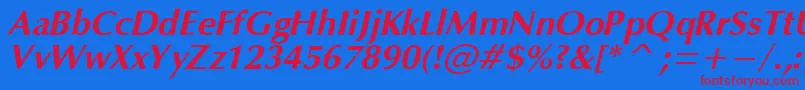 OpiumBoldItalic Font – Red Fonts on Blue Background