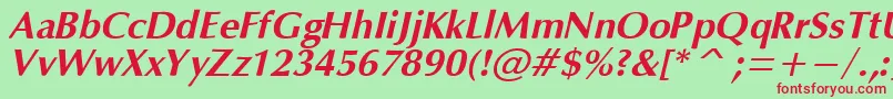 OpiumBoldItalic-Schriftart – Rote Schriften auf grünem Hintergrund
