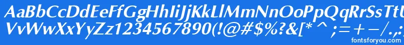 Czcionka OpiumBoldItalic – białe czcionki na niebieskim tle