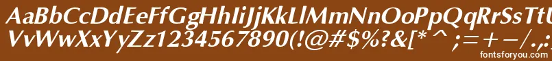 Czcionka OpiumBoldItalic – białe czcionki na brązowym tle