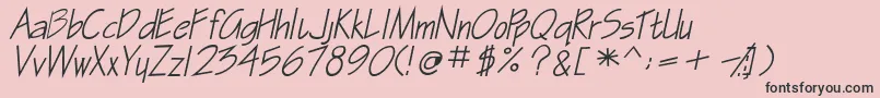 Fonte GasparillasskBolditalic – fontes pretas em um fundo rosa