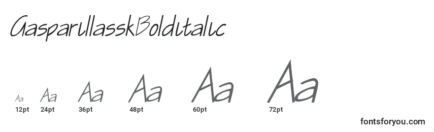 Размеры шрифта GasparillasskBolditalic