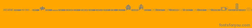 Dingtrek-Schriftart – Graue Schriften auf orangefarbenem Hintergrund